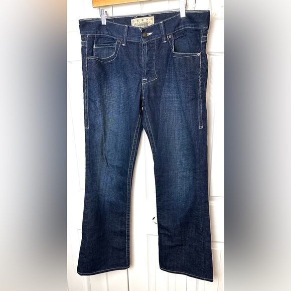 36” Waist WILLIAM RAST Billy Flare Denim Jeans Dark Wash Mid Rise Men’s Tag 32 - Picture 11 of 11